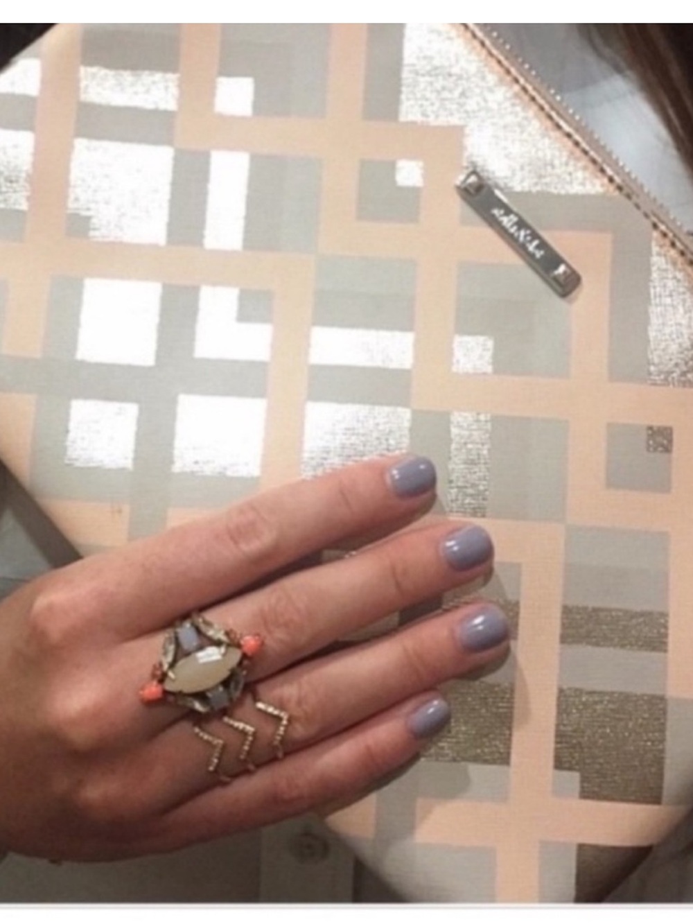 Stella & Dot | Pouch | Capri Pouch | Metallic Geo